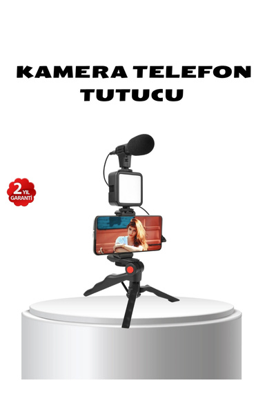 Epilons Video Çekim Kiti Tripod LED Işık Harici Mikrofon ve Bluetooth Kumanda...