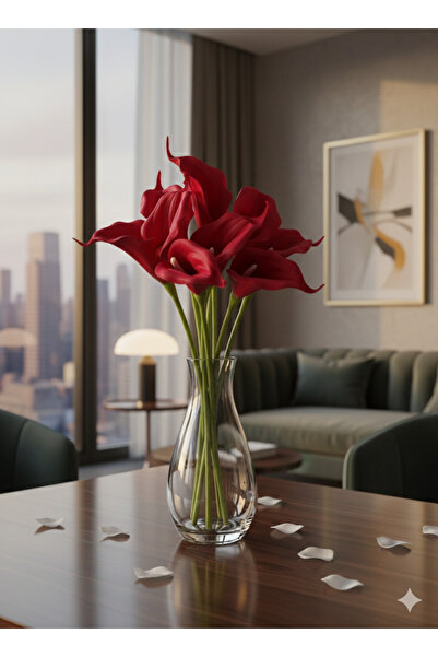 yapay çiçek evi 1 Piece of 8-Piece Red Wet Gala Home Vase Decor Bridal Ornament