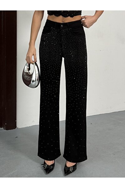 Swet Shop Jeans Women's High Waist Vintage Shiny Stone Patterned Special Desi...