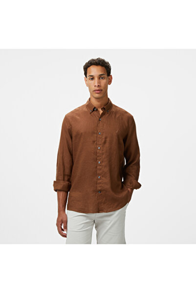 Nautica Erkek Kahverengi Classic Fit Gömlek