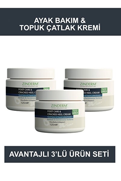 zinderm Ayak ve Topuk Çatlak Bakım Kremi 3 X 125ML