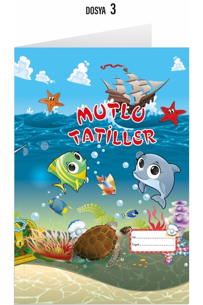 şahane parti Gelişim Raporu Denizde Balıklar Temalı Karne Kılıfı 10 Adet