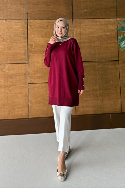 Rimel Moda Lens Mercerized Tunic Burgundy