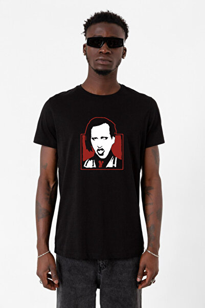 Tshirthane Marilyn Manson Shadow Black Men's T-Shirt