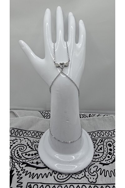 NO NAME Stainless Steel Silver Color Winged Heart Model Zircon Stone Şahmeran