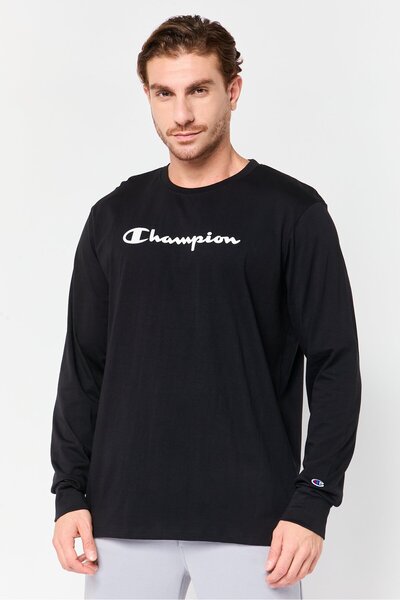 Champion Men Sportswear Fit Long Sleeve Outdoor T-Shirt, Black