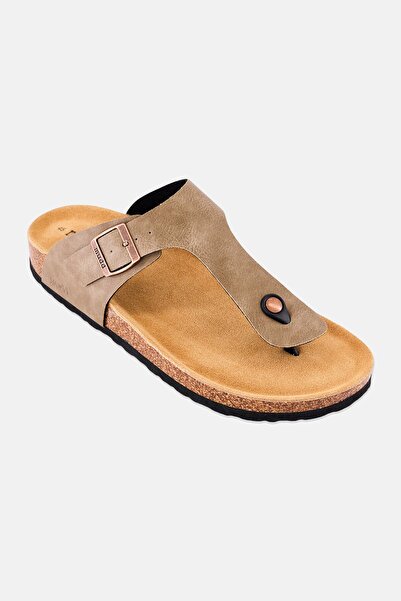 MUDD Men Slip On Cork Sandals, Taupe