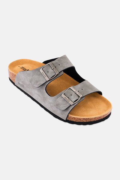 MUDD Men Slip On Cork Sandals, Grey
