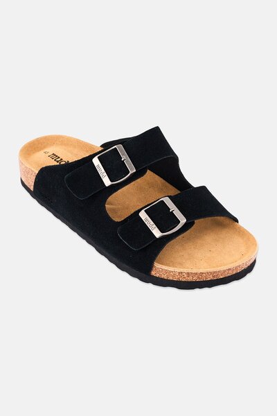 MUDD Men Slip On Cork Sandals, Black