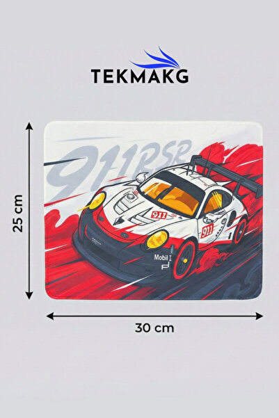 TEKMAKG Yarış Arabası Desenli Gaming Mouse Pad 30x25 cm Kaymaz Taban Oyuncu M...