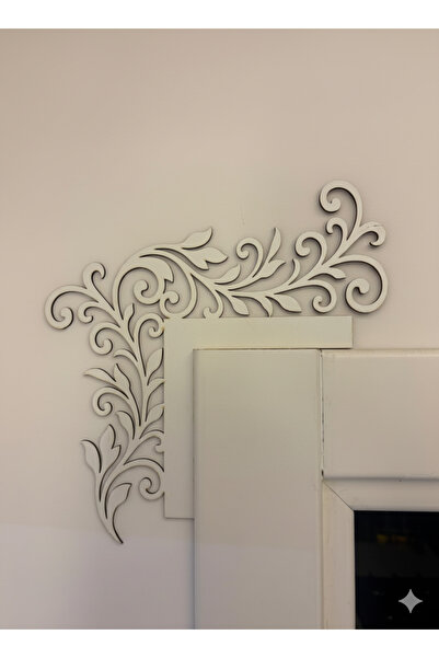 Darga Wood Shop 30x30 cm Boyanabilir MDF Kapı Üstü Köşe Dekoru - Dekoratif La...