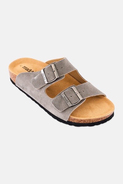 MUDD Men Slip On Cork Sandals, Grey