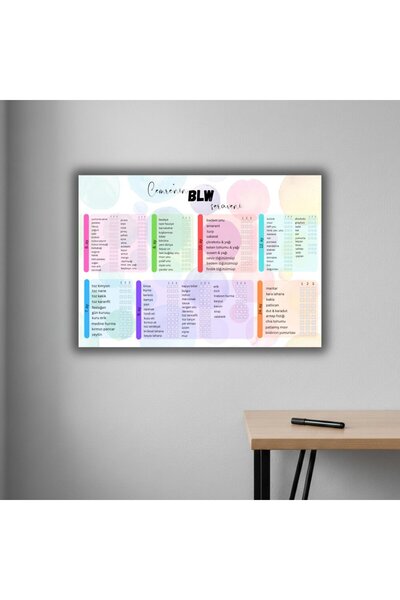 CGLKN Kişiye Özel İsimli Bebek Ek Gıda ve BLW Takip Tablosu - A3 Boyut Yaz-Si...