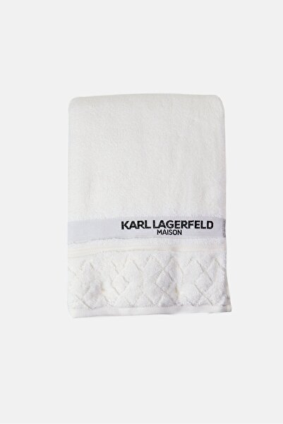 Karl Lagerfeld Embroidered Logo Bath Towel, White