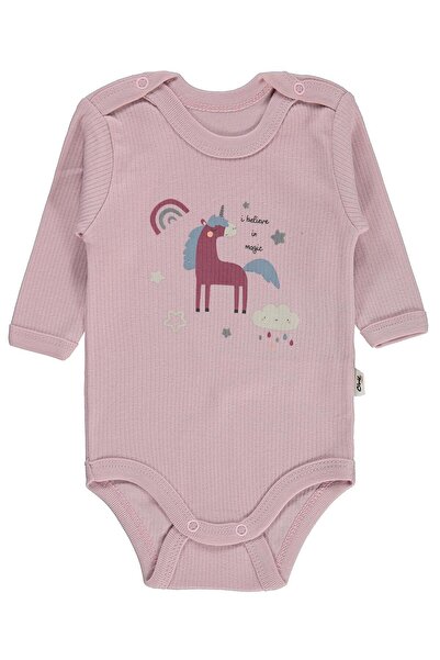Civil Baby Unicorn cu imprimeu 0-3 ani Badi cu capse - Roz