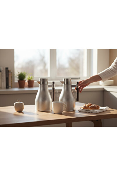 ALSAIF طقم ترامس أجوان نيكل مطفي يد خشبي