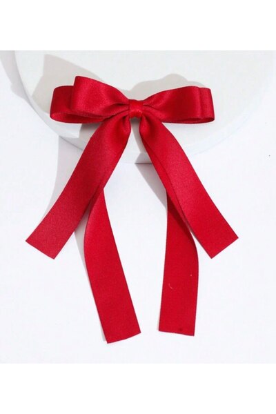 Shiklik Agrafă de păr pentru femei, moale și strălucitoare, cu fundă din satin