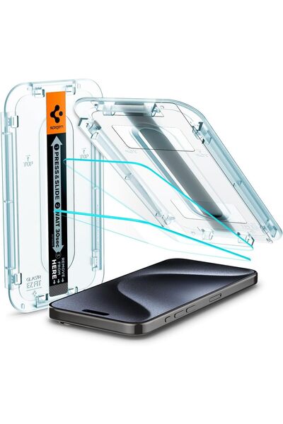 Spigen واقيات شاشة من الزجاج المقوى عالي الدقة، عبوة من قطعتين، متوافقة مع آي...