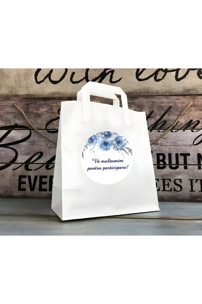 Invitatii Originale Punga nunta BLUE ROSES- set 20 buc
