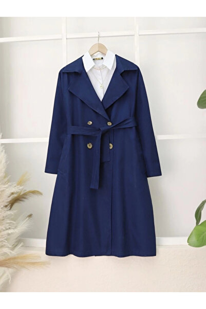 nedo7 معطف بوليرو بحزام عربي مع تفاصيل بوليرو - كحلي