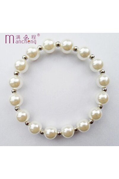 Shiklik Pearl Beaded Women's Detailed Elastic Bracelet