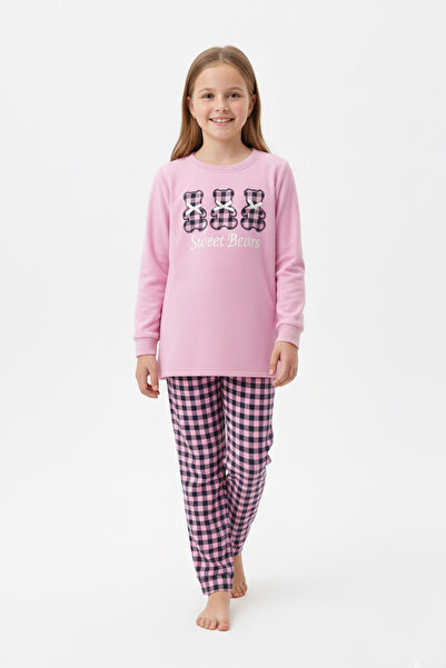 Beka Kids Set de pijamale pentru fete cu mâneci lungi, cu detaliu de broderie...