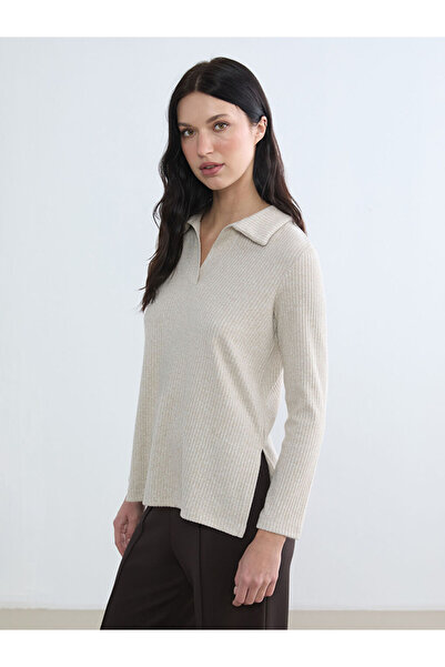 LC Waikiki Rmz Gi̇yi̇m Farkiyla Devrik Roba Ribbed Women's Sweatshirt