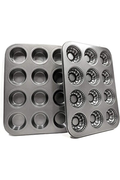 IELEK صينية مافن وكب كيك غير لاصقة لخبز قوالب كيك دونات جامبو، مجموعة صواني، ...