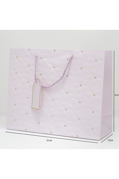 Generic 12 قطعة من أكياس هدايا مزخرفة بتصميم ورد اللون موف فاتح