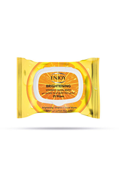 Enjoy مناديل مبللة للوجه لتفتيح البشرة، ٢٥ منديلاً