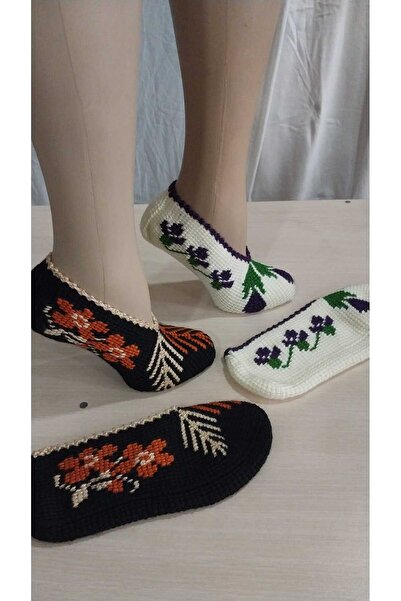 Papatyam 2 Pieces of Hand Knitted Dowry Tunisian Handmade Booties/Tunisian Ha...