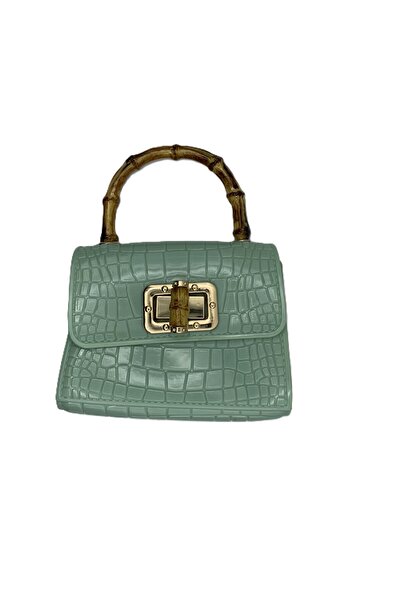 Other حقيبة سلكون بناتية أنيقة بنقشة بارزة ومقبض بامبو – ألوان متعددة