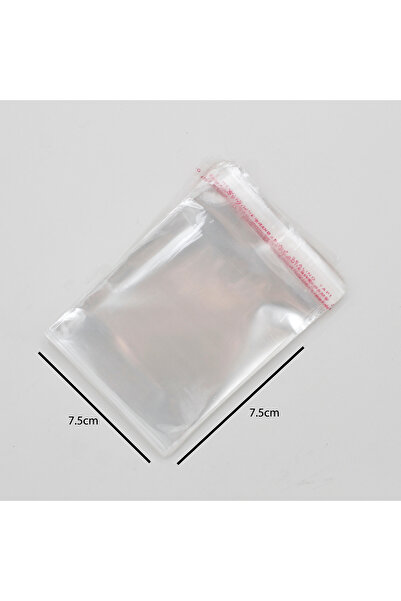 Generic 100 pieces of clear adhesive candy bags, dimensions 7.5 x 7.5 cm