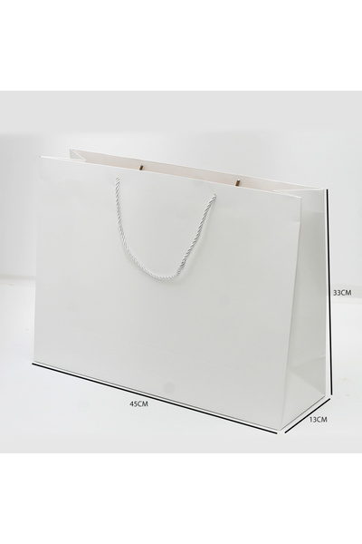 Generic 12 قطعة من أكياس تسوق ورقية لون أبيض الأبعاد 45×13×33 سم