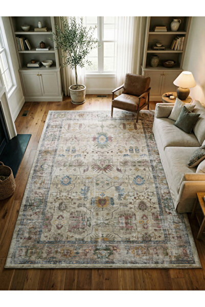 Rose'n Home Arte VN041 Vintage Klasik Desenli Dekoratif Şönil Halı