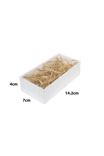 Generic 12 pieces of paper boxes with transparent lids, white color, dimensio...