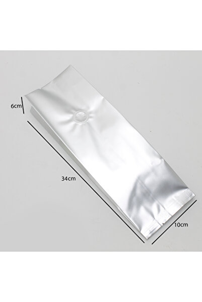 Generic 30 pieces of coffee packaging bags, silver color, dimensions 34×10×6 cm