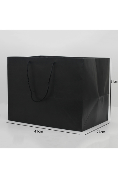 Generic 12 قطعة من أكياس ورقية لون أسود الأبعاد 27×41×31 سم