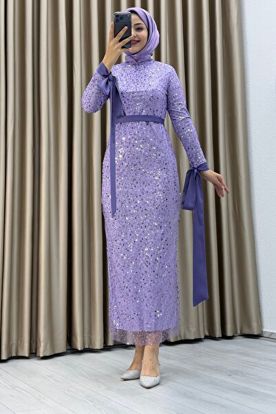 Matik Abiyem Mother and Daughter Beaded Sequin Midi Dress