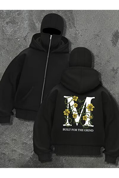 LAND MODA Φούτερ Ninja Unisex με μάσκα χιονιού Ζακέτα με 2 νήματα χοντρό φλις