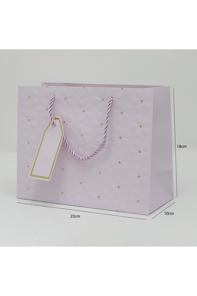 Generic 12 قطعة من أكياس هدايا مزخرفة بتصميم ورد اللون موف فاتح