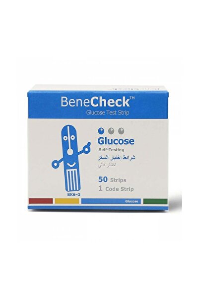 BeneCheck شرائط فحص السكر لجهاز بيني تشيك علبة مكونه من ٥٠ شريط ben
