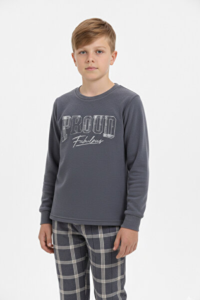 Free Beka Boys' Embroidery Detailed Long Sleeve Fleece Fabric Winter Thick Pa...