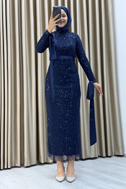 Matik Abiyem Mother and Daughter Beaded Sequin Midi Dress