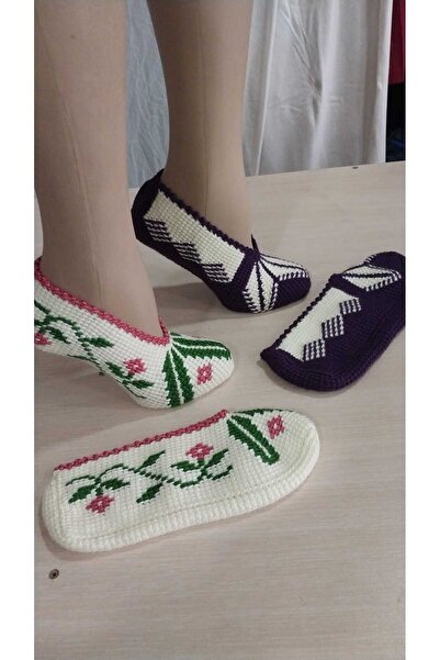 Papatyam 2 Pieces of Hand Knitted Dowry Tunisian Handmade Booties/Tunisian Ha...