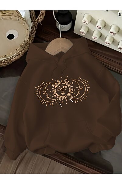 cc collection Unisex 3 YARN Φούτερ με κουκούλα με στάμπα ήλιου