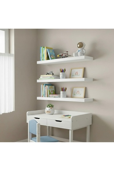 Home Mdf malzemeden kalıtelı sağlam Beyaz dekoratıf uçan raf,gizli bağlantılı...