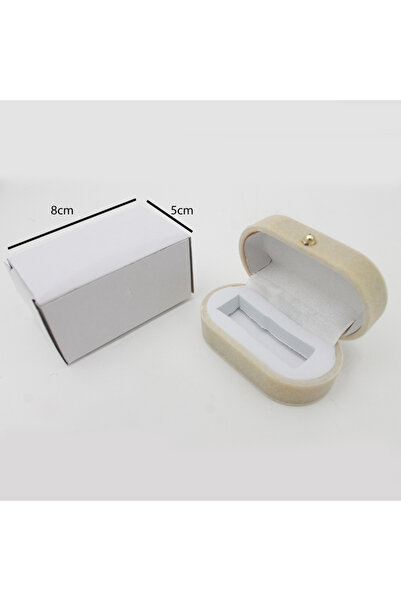 Generic 12 pieces of beige velvet tote boxes, dimensions 5x5x8 cm