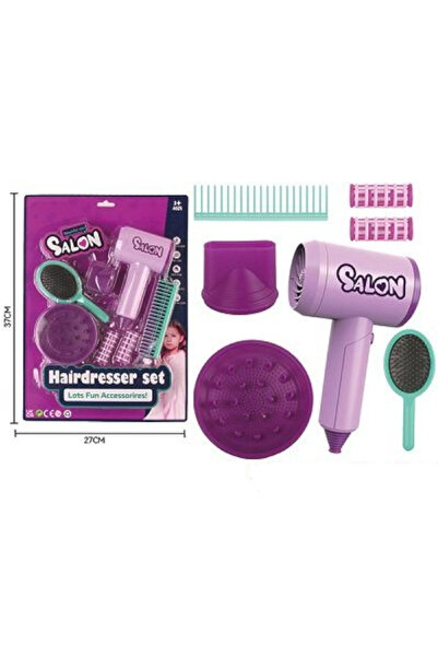 Toybox Girls Beauty Hair Salon Toy Kit with Hairdryer & Styling Accessories