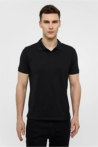 SÜVARİ Slim Fit Polo Yaka Düz Renk Pamuklu T-Shirt